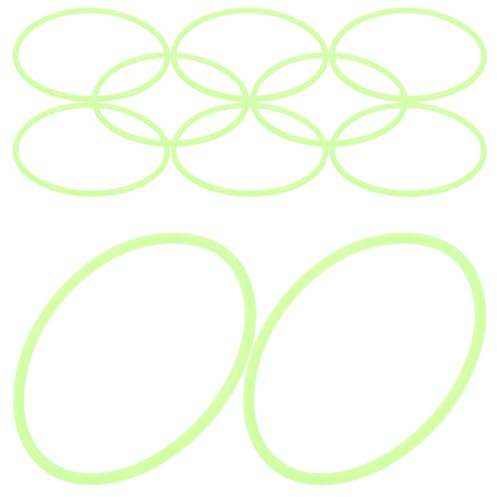 STOBAZA Braccialetti Luminosi in Silicone 10 Pezzi, Elastici Fosforescenti Verdi per Feste, Compleanni e Serate Danzanti, Accessori Neon Anni ’90 e Adulti