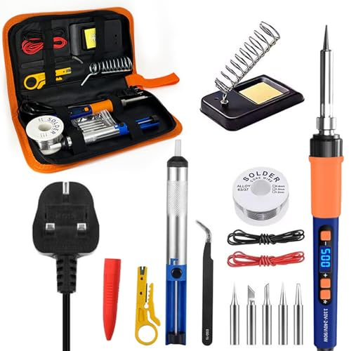 90W Soldering Iron Kit LCD Adjustable 180-500°C with Accessories Set