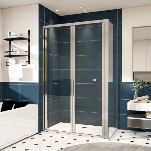 700mm Chrome Reversible Bifold Shower Enclosure, 5mm Toughened Safety Glass