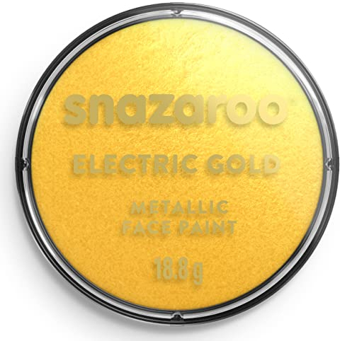 Snazaroo 1118777 Schminkfarbe - Metall Gold, 18ml Topf - hautfreundliche Gesichtschminke auf Wasserbasis, wasservermalbar, parabenfrei, Face & Bodypaint Farbe für Kinder & Erwachsene