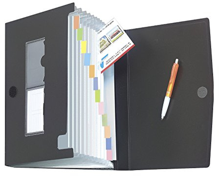 Herlitz 1978048 Fächermappe | A4 PP, 12 Fächer (1 Stück, schwarz)