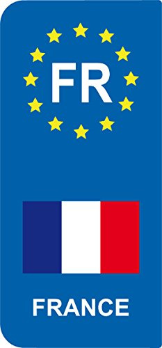 2 Aufkleber für Nummernschilder, Flagge Frankreich