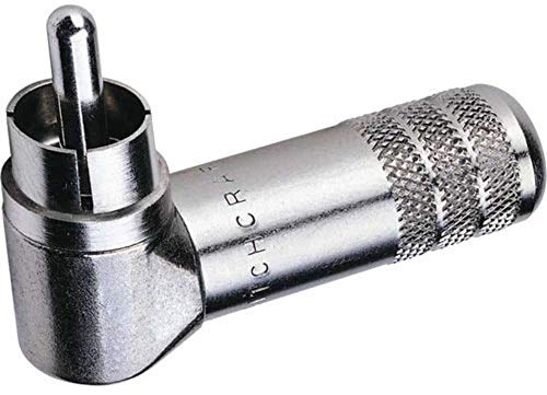Switchcraft 3502RA Right Angle Cable Mount RCA Male Nickel Plug Solder Terminals