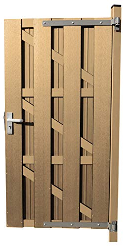 HORI® Gartentor für WPC-Lamellenzaun I Zauntor aus WPC I Passend zu HORI-WPC-Zäunen I Anschlag DIN links oder rechts I Inkl. Pfosten, Türdrücker, Beschläge, Aluanschlag I In 3 Farben: I