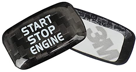 ontto Auto Start Stop Engine Embellecedor de botón de Encendido para Volvo V40 V60 S60L S60 XC60 S80L de Fibra de Carbono para botón de Encendido, Interruptor de sustitución de la decoración – Negro