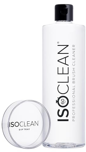 ISOCLEAN Makeup Brush Cleaner - Easy Pour with Dip Tray, 525ml | Gentle Daily Use Solution, Reduces Product Buildup, Improves Application, Easy Clean Brush Cleaning Solution & Sponge Cleaner