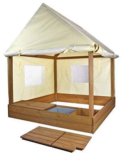 Meppi - Sabbiera con tetto e pareti laterali, elegante sabbiera per la vostra casa – Sabbiera – Gazebo con copertura
