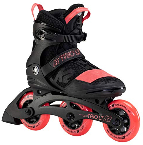 K2 Skates Unisex Inline Skates Trio LT 100 Short Cuff, Black - Coral, 30F0128.1.1.090