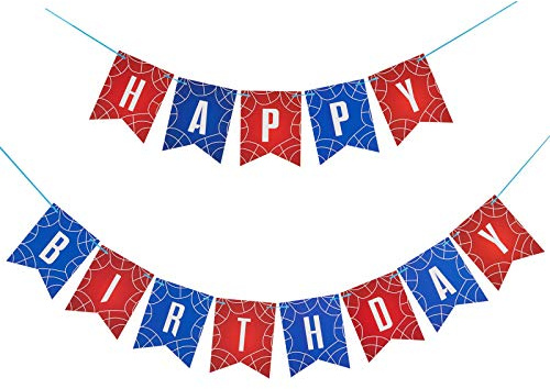 Happium-Dekorative Spiderman-Superhelden-Girlande, perfekt für eine Superhelden-Geburtstagsparty. Es zeigt den berühmten Spiderman und bietet eine spektakuläre Dekoration!