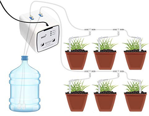 Annaffiatoio Intelligente Pompa Doppia WiFi, Sistema di Irrigazione Automatico, Pompa da Giardino, Strumento di Irrigazione Automatico Pigro per Serra (EU) (0.88, 20)