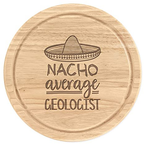 Nacho Media Geólogos Madera para Picar Tabla de Quesos Redondo 25cm
