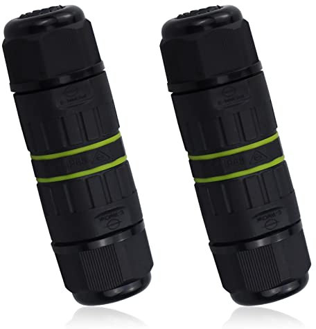 IP68 Waterproof Junction Box, 2 Pcs Outdoor Electrical Junction Box, Electrical Cable Connectors, Electric Sleeve Coupler Wire Connectors for Ø5mm-9mm Cable
