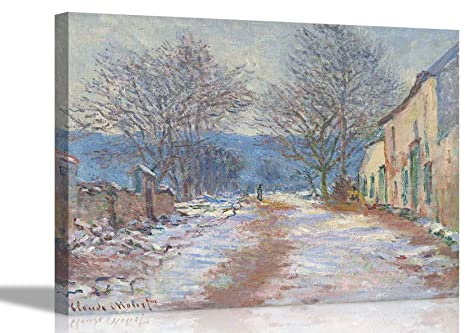 Claude Monet Leinwanddruck, Schnee-Effekt, Limetz, 60 x 40 cm