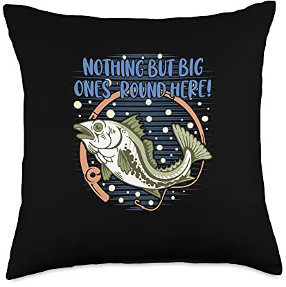Nothing But big Ones Here Fishing Lakes Fisherman Lagoon Throw Pillow