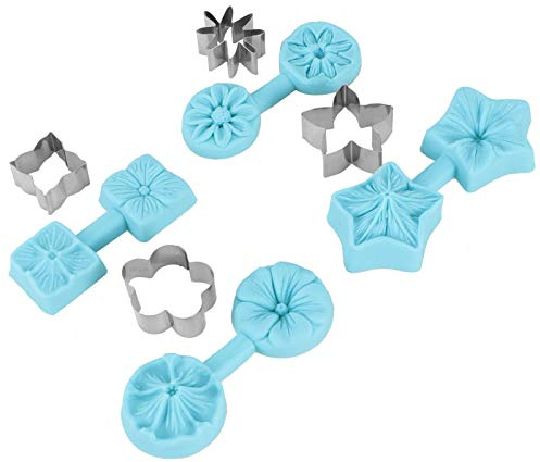 Blumen-Silikonform, Schokolade, Backen, Süßigkeiten, Ton, Seife, Bastelform mit Ausstecher, Hortensie, Kirsche, Gänseblümchen, Petunie