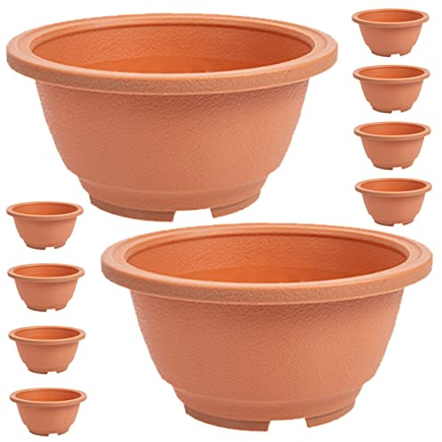 Didiseaon 8 Piezas Macetas para Plantas de Plástico, Contenedor para Plantar Suculentas, Jardín Vivero, Reutilizables y Ligeras