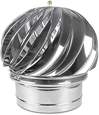 Kaminaufsatz Schornsteinaufsatz Edelstahl drehbarer Kugelaufsatz Lüftungsaufsatz Kaminhaube Schornsteinabdeckung Kaminlüfter (100 mm)
