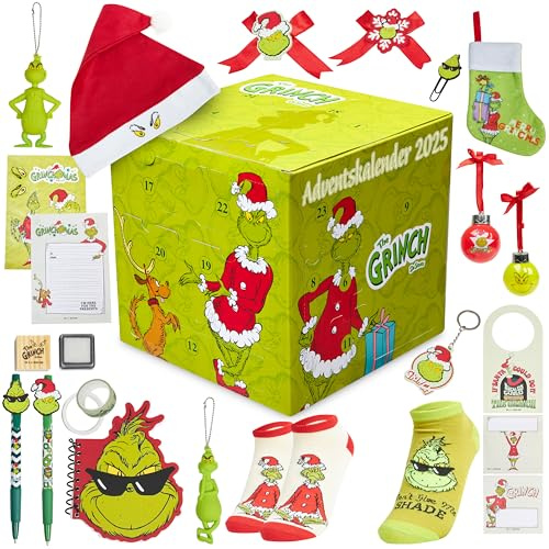 The Grinch Calendrier de l'Avent 2024, Calendrier de Noël pour Adultes, Enfants
