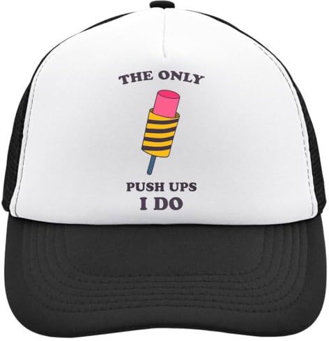 The Only Push Ups I Do is Unwraping Popsicles Casquette de camionneur réglable en maille Casu Blanc, Noir , Taille unique
