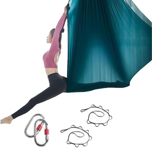 LYXLBX Aerial Yogatuch, Yoga Schaukel, Yoga Vertikaltuch, Schaukeltuch, Yogatuch Zum Aufhängen, Trapez Schaukel, Yogatücher, Yoga Hammock Hängematte Set,Yogatücher für Erwachsene(5 * 2.8M)