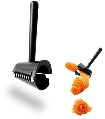 YAFIYGI 1 PCS Carrot Cutter Tool Curler Peeler Spiral Black Fruits Slicer and Vegetable Decoration Tools for Chef Garnishing Tool Set with Sharpener Spiral Shred Slicer for Carrots Cucumbers and More