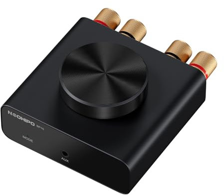 NEOHIPO BP10 Amplificatore Bluetooth, Mini Amplificatore Audio HiFi con Stereo(50Wx2)/Mono(100W)/Due Mono(100Wx2) Mode, Ingresso AUX e Bluetooth entro 65ft/20m, per Altoparlanti Passivi/Bass Shakers
