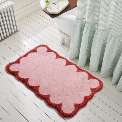 Urtlmaji rutschfest, waschbar, saugfähig, weiches Mikrofaser-Badematten-Set für Schlafzimmer, Badewanne und Waschbecken, 66 x 45,7 cm