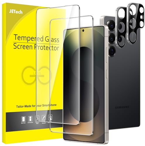 JETech Skärmskydd för Samsung Galaxy S25 Ultra 5G med Kameralinsskydd, Härdat Glasfilm, Fingeravtryck ID Kompatibel, HD Klar, 2-Pack Varje