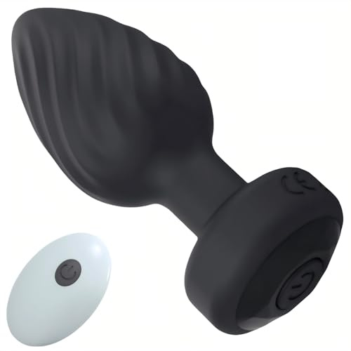 Juguetes de sexo del vibrador del enchufe anal - 10 juguetes anales lisos de silicona de vibración de frecuencia, pero masajero de próstata de control remoto de enchufe que vibra el placer anal.