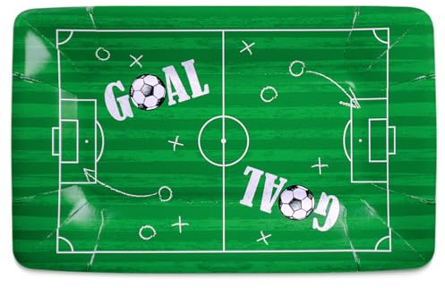 BFB Juego de Platos de papel de Fútbol 30 piezas 23 x 14 cm rectángulo Platos de fiesta desechables