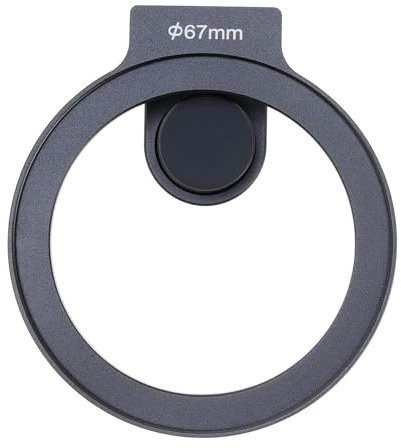 JLWIN Clip-on 67mm Thread Lens Filter Adapter Kit for iPhone 16 15 14 Pro Max 16 Plus Smartphone Cell Phone,Cold Shoe Mount for LED Light,Anti-Slip/Anti-Scratch Lock Knob (Filter Adapter)