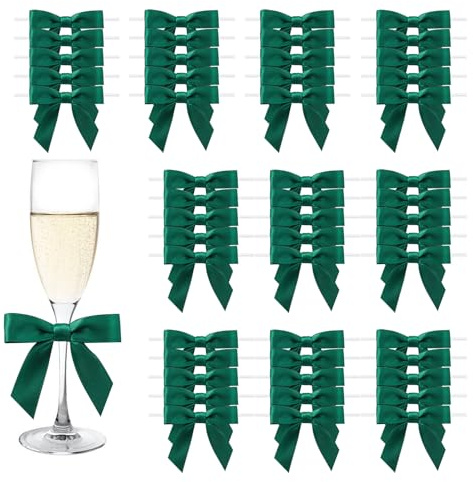 MORSUNBELA Geschenkschleifen Kleine Schleifen Geschenk Deko Waldgrün | 50 Stück Geschenkschleifen für Weihnachten,Hochzeiten und kreative Geschenkverpackungen,kleine Schleifen als festliche Deko