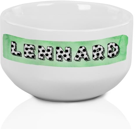 GRAZDesign Müslischale personalisiert mit Namen Fußball Geschenk für Jungen Kindertag, Weihnachten, Geburtstag - Keramik Schüssel