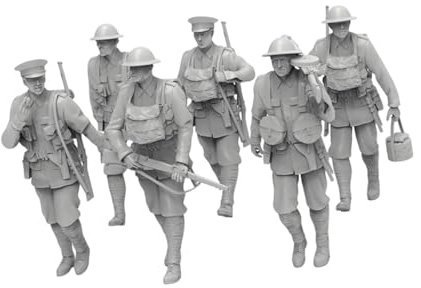 Folpus 6 Figuras de Soldado sin Pintar, para Pintar, Decorar, de Resina, para Pasatiempos, 2.4 Cm de Alto