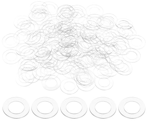 M METERXITY 100-Pack Flat Washers 12mm ID 20mm OD 1mm Thick PVC, Clear | Plain Plastic, Washer Grommets, Sealing Spacer Gasket Ring, For Door Handle Automotive Bathroom Hardware Replacement