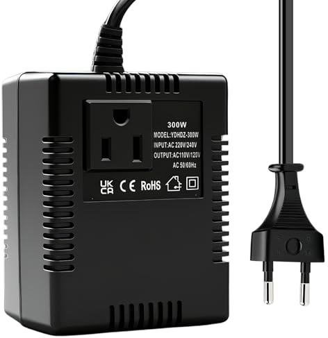 Convertidor de voltaje 220V a 110V 300W transformador adaptador Reductor de Voltaje adaptador corriente de viaje transformador converter enchufe UE