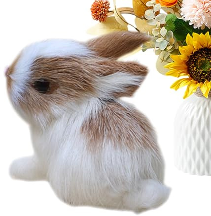 Conigli, Coniglio Peluche Realistico Come Un Dolce Giocattolo Tenero | Coniglio Simulazione Per Pasqua, Festa, Giardino, Figure In Miniatura, Decorativi Per La Casa