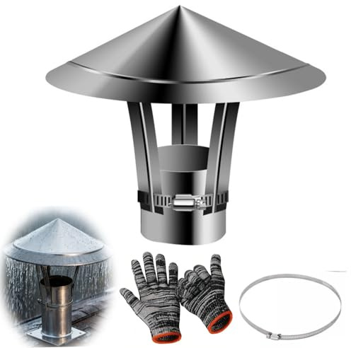 50-300mm Kaminabdeckung, Schornsteinabdeckung in Edelstahl 304, Edelstahl Regenhaube Regenhut Abdeckung für Kaminrohr Ofenrohr(120mm/4.72in)