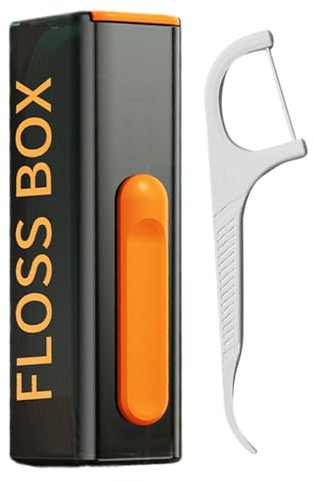 Tragbares Zahnseide-Etui – ABS 8,5 X 3,6 X 2,8 Cm | Mini-Reise-Zahnseide | Box Im -Stil, Transparente Aufbewahrung Mit Automatischem -Design, 10-teiliges Interdental-Picks-Etui | Kompak