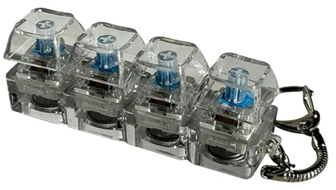 DAWCBVJQ 2 Piezas Juguetes Anti Estrés De Teclado 7,5x2x3cm PC Juguete Anti Estrés Teclado, Clicker Teclados Fidget con Luz LED, Transparente para Adultos Y Niños, Clicador con Luces Coloridas