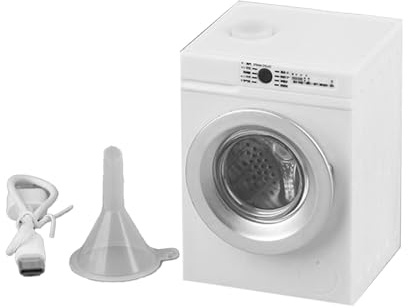 Mini lavatrice giocattolo - Lavatrice in 1:12 | Gioco di finzione realistica di lavaggio | Lavatricein miniatura ricaricabile con coperchio apribile Giocattolo rotante per giochi di ruolo a tam