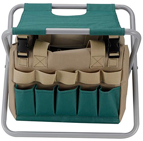 Haofy Tabouret de Jardin Pliant Portable Multifonction avec Sac à Outils, Tissu Oxford 600D, Grande capacité pour Le Camping et Le Jardinage en Plein Air
