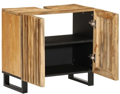 Generico Mobile Lavabo da Bagno 62x34x58cm Legno Massello Mango Grezzo