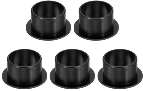 sourcing map 5Pcs Flanged Sleeve Bearing, Plastic Bushing ID 16mm x OD 18mm x Length 12mm POM Bushing, Black