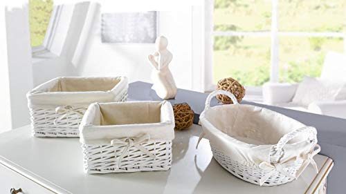 Frank Flechtwaren - Cestino ovale per pane, colore bianco