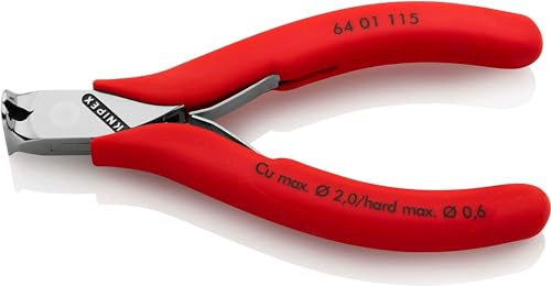 Knipex Tronchese per Elettronica con Tagliente Frontale Rivestiti in Resina Sintetica Antiscivolo 115 Mm 64 01 115