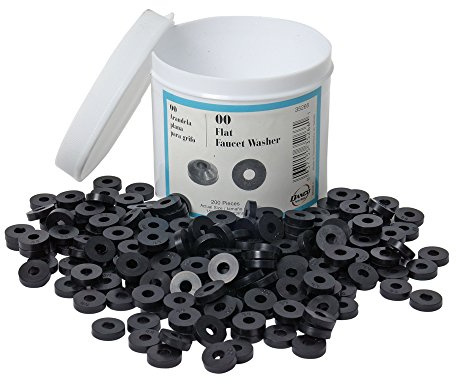 Danco 35266 00 1/2-Inch OD Flat Washer, Jar of 200 , Black