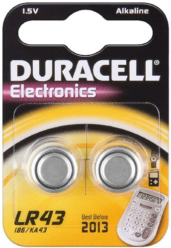 DURACELL Knopfzelle Alkaline LR43 AG12 V12GA 2er-Bli