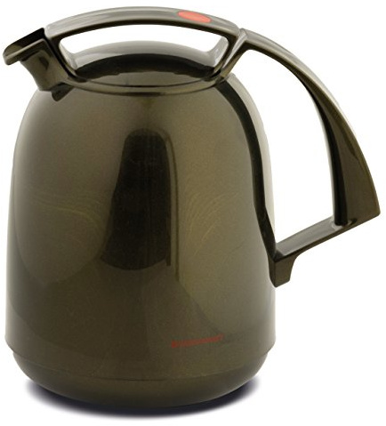 ROTPUNKT Isolierkanne 810 FAY 1,0 l | Zweifunktions-Drehverschluss | BPA-frei - gesundes trinken | Made in Germany | Warm + Kalthaltung | Glaseinsatz | black honey