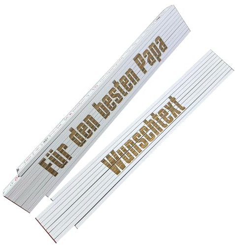 laser-diele Zollstock mit Namen Personalisiert - Hochwertige Tiefengravur - Meterstab mit Namen 2m - Vatertagsgeschenk für Papa und Opa